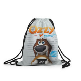 Рюкзак-мешок 3D с принтом Ozzy в Курске, 100% полиэстер | плотность ткани — 200 г/м2, размер — 35 х 45 см; лямки — толстые шнурки, застежка на шнуровке, без карманов и подкладки | dog | fast furry | бигль | большой собачий побег | мартин | мультфильм | оззи | побег | свободу разношерстным | собака