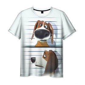 Мужская футболка 3D с принтом Разыскивается пёс в Курске, 100% полиэфир | прямой крой, круглый вырез горловины, длина до линии бедер | dog | fast furry | бигль | большой собачий побег | мартин | мультфильм | оззи | побег | свободу разношерстным | собака