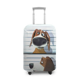 Чехол для чемодана 3D с принтом Разыскивается пёс в Курске, 86% полиэфир, 14% спандекс | двустороннее нанесение принта, прорези для ручек и колес | dog | fast furry | бигль | большой собачий побег | мартин | мультфильм | оззи | побег | свободу разношерстным | собака