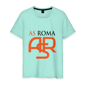 Мужская футболка хлопок с принтом AS Roma в Курске, 100% хлопок | прямой крой, круглый вырез горловины, длина до линии бедер, слегка спущенное плечо. | Тематика изображения на принте: фк рома