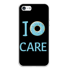 Чехол для iPhone 5/5S матовый с принтом Donut care в Курске, Силикон | Область печати: задняя сторона чехла, без боковых панелей | simpsons