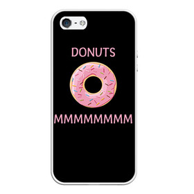Чехол для iPhone 5/5S матовый с принтом Donuts в Курске, Силикон | Область печати: задняя сторона чехла, без боковых панелей | simpsons