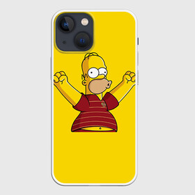Чехол для iPhone 13 mini с принтом Гомер болельщик в Курске,  |  | simpsons