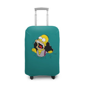 Чехол для чемодана 3D с принтом Alien-Homer в Курске, 86% полиэфир, 14% спандекс | двустороннее нанесение принта, прорези для ручек и колес | simpsons