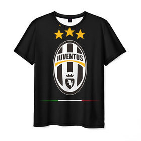 Мужская футболка 3D с принтом Juventus1 в Курске, 100% полиэфир | прямой крой, круглый вырез горловины, длина до линии бедер | Тематика изображения на принте: football | juve | juventus | seria a | бьянконери | серия а | футбол | чемпионат италии | юве | ювентус