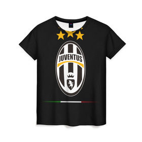 Женская футболка 3D с принтом Juventus1 в Курске, 100% полиэфир ( синтетическое хлопкоподобное полотно) | прямой крой, круглый вырез горловины, длина до линии бедер | football | juve | juventus | seria a | бьянконери | серия а | футбол | чемпионат италии | юве | ювентус