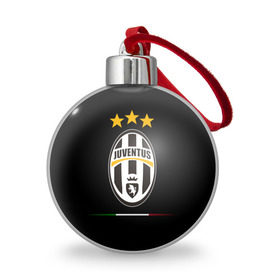 Ёлочный шар с принтом Juventus1 в Курске, Пластик | Диаметр: 77 мм | football | juve | juventus | seria a | бьянконери | серия а | футбол | чемпионат италии | юве | ювентус
