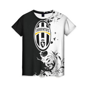 Женская футболка 3D с принтом Juventus4 в Курске, 100% полиэфир ( синтетическое хлопкоподобное полотно) | прямой крой, круглый вырез горловины, длина до линии бедер | football | juve | juventus | seria a | бьянконери | серия а | футбол | чемпионат италии | юве | ювентус