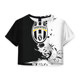 Женская футболка 3D укороченная с принтом Juventus4 в Курске, 100% полиэстер | круглая горловина, длина футболки до линии талии, рукава с отворотами | football | juve | juventus | seria a | бьянконери | серия а | футбол | чемпионат италии | юве | ювентус