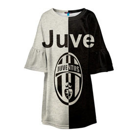Детское платье 3D с принтом Juventus6 в Курске, 100% полиэстер | прямой силуэт, чуть расширенный к низу. Круглая горловина, на рукавах — воланы | football | juve | juventus | seria a | бьянконери | серия а | футбол | чемпионат италии | юве | ювентус