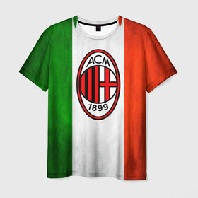 Мужская футболка 3D с принтом Milan2 в Курске, 100% полиэфир | прямой крой, круглый вырез горловины, длина до линии бедер | football | milan | seria a | милан | россонери | серия а | футбол | чемпионат италии