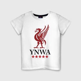 Детская футболка хлопок с принтом YNWA в Курске, 100% хлопок | круглый вырез горловины, полуприлегающий силуэт, длина до линии бедер | ynwa | ливерпуль