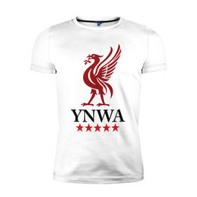 Мужская футболка премиум с принтом YNWA в Курске, 92% хлопок, 8% лайкра | приталенный силуэт, круглый вырез ворота, длина до линии бедра, короткий рукав | ynwa | ливерпуль