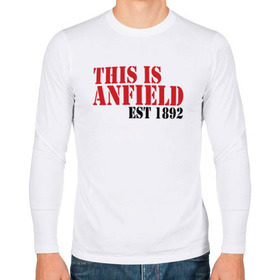 Мужской лонгслив хлопок с принтом This is Anfield в Курске, 100% хлопок |  | ливерпуль