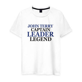 Мужская футболка хлопок с принтом John Terry в Курске, 100% хлопок | прямой крой, круглый вырез горловины, длина до линии бедер, слегка спущенное плечо. | john terry | джон терри | челси