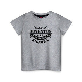 Детская футболка хлопок с принтом juventus в Курске, 100% хлопок | круглый вырез горловины, полуприлегающий силуэт, длина до линии бедер | juventus | ювентус