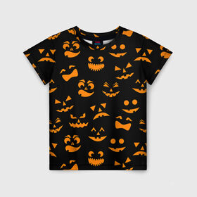 Детская футболка 3D с принтом Хэллуин 6 в Курске, 100% гипоаллергенный полиэфир | прямой крой, круглый вырез горловины, длина до линии бедер, чуть спущенное плечо, ткань немного тянется | 31 октября | halloween | паутина | привидения | теги: хелоуин | хеллоуин | черепа
