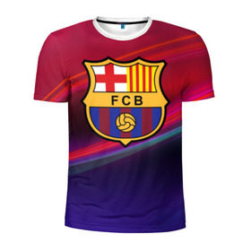 Мужская футболка 3D спортивная с принтом ФК Барселона в Курске, 100% полиэстер с улучшенными характеристиками | приталенный силуэт, круглая горловина, широкие плечи, сужается к линии бедра | барселона | болельщик | испания | каталония | футбол | футболист