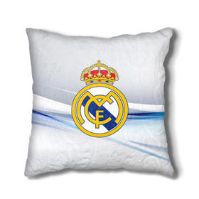 Подушка 3D с принтом Реал Мадрид в Курске, наволочка – 100% полиэстер, наполнитель – холлофайбер (легкий наполнитель, не вызывает аллергию). | состоит из подушки и наволочки. Наволочка на молнии, легко снимается для стирки | real madrid | испания | португалия