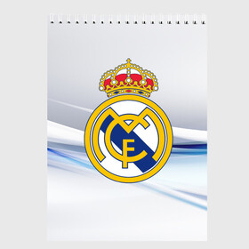 Скетчбук с принтом Реал Мадрид в Курске, 100% бумага
 | 48 листов, плотность листов — 100 г/м2, плотность картонной обложки — 250 г/м2. Листы скреплены сверху удобной пружинной спиралью | Тематика изображения на принте: real madrid | испания | португалия