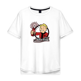 Мужская футболка хлопок Oversize с принтом NukaCola в Курске, 100% хлопок | свободный крой, круглый ворот, “спинка” длиннее передней части | Тематика изображения на принте: 