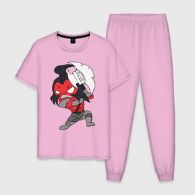 Мужская пижама хлопок с принтом Фан Акс Минимализм в Курске, 100% хлопок | брюки и футболка прямого кроя, без карманов, на брюках мягкая резинка на поясе и по низу штанин
 | 