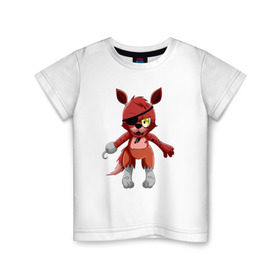 Детская футболка хлопок с принтом Foxy в Курске, 100% хлопок | круглый вырез горловины, полуприлегающий силуэт, длина до линии бедер | five nights at freddys | foxy | фнаф