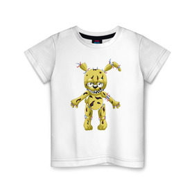 Детская футболка хлопок с принтом Springtrap в Курске, 100% хлопок | круглый вырез горловины, полуприлегающий силуэт, длина до линии бедер | five nights at freddys | springtrap | фнаф