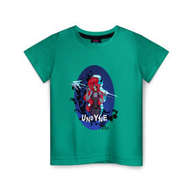 Детская футболка хлопок с принтом Undyne в Курске, 100% хлопок | круглый вырез горловины, полуприлегающий силуэт, длина до линии бедер | Тематика изображения на принте: undertale | undyne