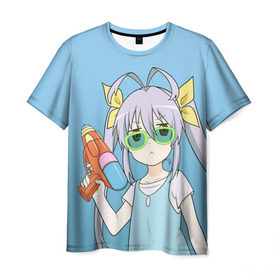 Мужская футболка 3D с принтом Anime girl в Курске, 100% полиэфир | прямой крой, круглый вырез горловины, длина до линии бедер | anime | аниме