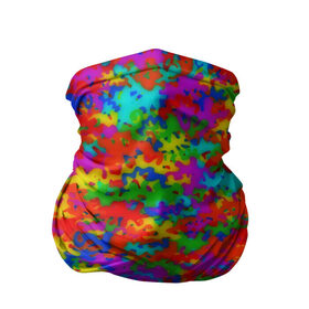 Бандана-труба 3D с принтом Радужный камуфляж в Курске, 100% полиэстер, ткань с особыми свойствами — Activecool | плотность 150‒180 г/м2; хорошо тянется, но сохраняет форму | dye | tie | tie dye | краска | милитари | радуга | тай дай | текстура | цвет