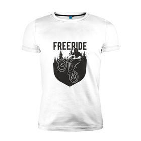 Мужская футболка премиум с принтом Freeride в Курске, 92% хлопок, 8% лайкра | приталенный силуэт, круглый вырез ворота, длина до линии бедра, короткий рукав | Тематика изображения на принте: iceberg