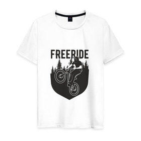 Мужская футболка хлопок с принтом Freeride в Курске, 100% хлопок | прямой крой, круглый вырез горловины, длина до линии бедер, слегка спущенное плечо. | iceberg