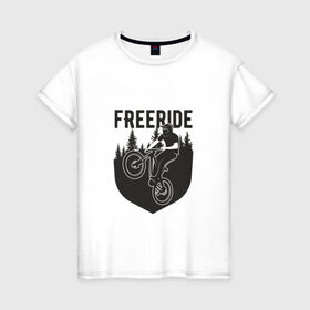 Женская футболка хлопок с принтом Freeride в Курске, 100% хлопок | прямой крой, круглый вырез горловины, длина до линии бедер, слегка спущенное плечо | Тематика изображения на принте: iceberg