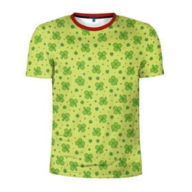Мужская футболка 3D спортивная с принтом Клевер в Курске, 100% полиэстер с улучшенными характеристиками | приталенный силуэт, круглая горловина, широкие плечи, сужается к линии бедра | арт | зелень | клевер | праздник | растение | святой патрик