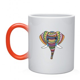 Кружка хамелеон с принтом Слон в Курске, керамика | меняет цвет при нагревании, емкость 330 мл | 