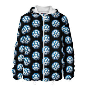 Мужская куртка 3D с принтом Volkswagen в Курске, ткань верха — 100% полиэстер, подклад — флис | прямой крой, подол и капюшон оформлены резинкой с фиксаторами, два кармана без застежек по бокам, один большой потайной карман на груди. Карман на груди застегивается на липучку | фольксваген