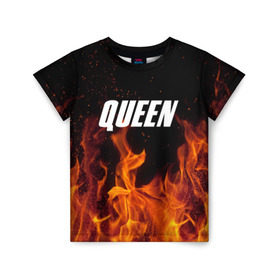 Детская футболка 3D с принтом Queen в Курске, 100% гипоаллергенный полиэфир | прямой крой, круглый вырез горловины, длина до линии бедер, чуть спущенное плечо, ткань немного тянется | rok | куин | меркури | музыка | панк | рок | фреди
