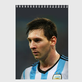 Скетчбук с принтом Leo Messi в Курске, 100% бумага
 | 48 листов, плотность листов — 100 г/м2, плотность картонной обложки — 250 г/м2. Листы скреплены сверху удобной пружинной спиралью | fc barcelona | football | lionel messi | messi | аргентина | барса | лео месси | фк барселона | футбол