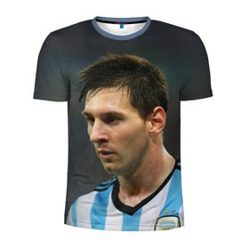 Мужская футболка 3D спортивная с принтом Leo Messi в Курске, 100% полиэстер с улучшенными характеристиками | приталенный силуэт, круглая горловина, широкие плечи, сужается к линии бедра | Тематика изображения на принте: fc barcelona | football | lionel messi | messi | аргентина | барса | лео месси | фк барселона | футбол