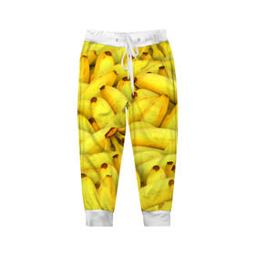 Детские брюки 3D с принтом Бананчики в Курске, 100% полиэстер | манжеты по низу, эластичный пояс регулируется шнурком, по бокам два кармана без застежек, внутренняя часть кармана из мелкой сетки | Тематика изображения на принте: бананчики | бананы