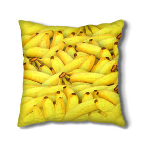 Подушка 3D с принтом Бананчики в Курске, наволочка – 100% полиэстер, наполнитель – холлофайбер (легкий наполнитель, не вызывает аллергию). | состоит из подушки и наволочки. Наволочка на молнии, легко снимается для стирки | бананчики | бананы