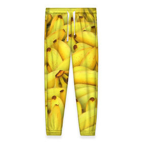 Женские брюки 3D с принтом Бананчики в Курске, полиэстер 100% | прямой крой, два кармана без застежек по бокам, с мягкой трикотажной резинкой на поясе и по низу штанин. В поясе для дополнительного комфорта — широкие завязки | бананчики | бананы