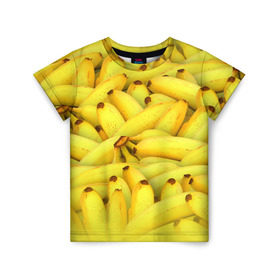 Детская футболка 3D с принтом Бананчики в Курске, 100% гипоаллергенный полиэфир | прямой крой, круглый вырез горловины, длина до линии бедер, чуть спущенное плечо, ткань немного тянется | бананчики | бананы