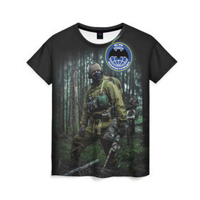 Женская футболка 3D с принтом Военная разведка в Курске, 100% полиэфир ( синтетическое хлопкоподобное полотно) | прямой крой, круглый вырез горловины, длина до линии бедер | армия | вс рф | россия | солдат