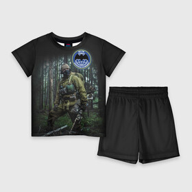 Детский костюм с шортами 3D с принтом Военная разведка в Курске,  |  | Тематика изображения на принте: армия | вс рф | россия | солдат
