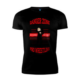 Мужская футболка премиум с принтом Danger Zone Champion в Курске, 92% хлопок, 8% лайкра | приталенный силуэт, круглый вырез ворота, длина до линии бедра, короткий рукав | danger zone | iwf | wrestling | нфр | опасная зона | реслинг | рестлинг