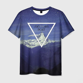 Мужская футболка 3D с принтом MINIMALISM POST#2 в Курске, 100% полиэфир | прямой крой, круглый вырез горловины, длина до линии бедер | minimalism | арт | горы | звезды | лес. | минимализм | ночное небо | обои | популярные | природа | снег
