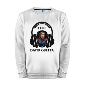 Мужской свитшот хлопок с принтом I like David Guetta в Курске, 100% хлопок |  | 