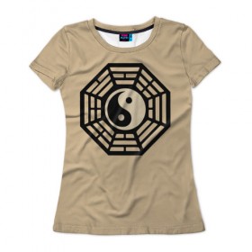 Женская футболка 3D с принтом Символ гармонии в Курске, 100% полиэфир ( синтетическое хлопкоподобное полотно) | прямой крой, круглый вырез горловины, длина до линии бедер | азия | духовность | мистика | на макете изображён символ гармонии. знак | символ